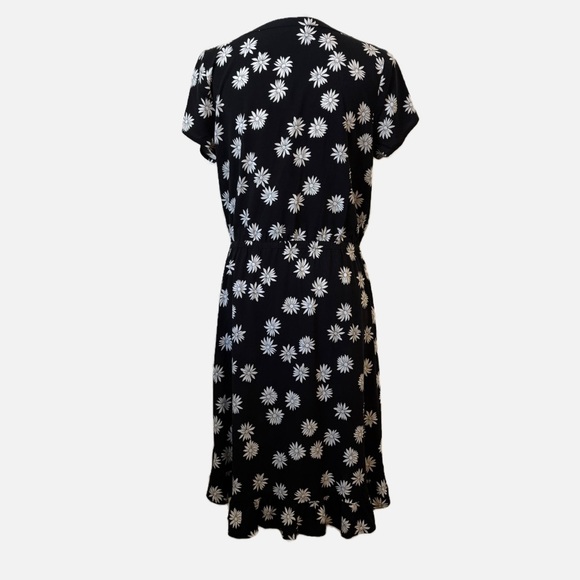 J. Jill Daisy Print Ruffle Hem Short Sleeve Midi Flowy Dress Small (No Belt) - Picture 5 of 11